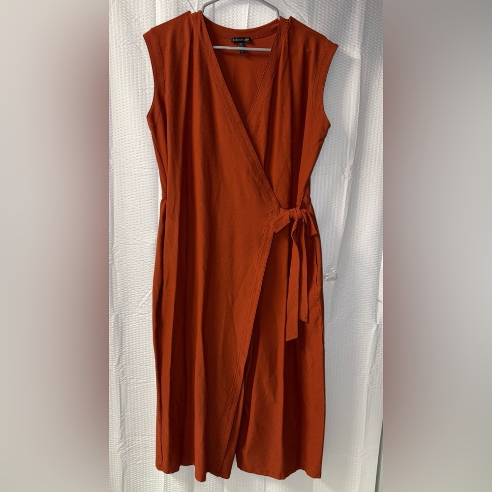 Eileen Fisher wrap-front cropped jumpsuit Size M